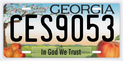GA license plate CES9053