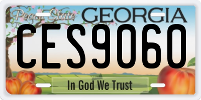GA license plate CES9060