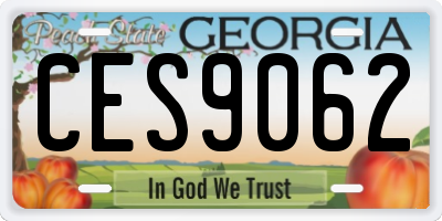 GA license plate CES9062
