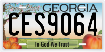 GA license plate CES9064