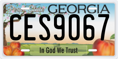 GA license plate CES9067