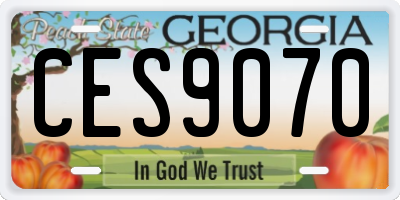 GA license plate CES9070