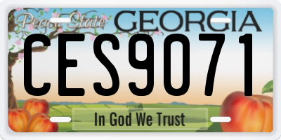 GA license plate CES9071