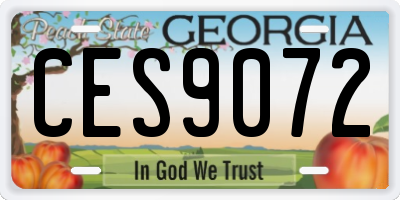 GA license plate CES9072
