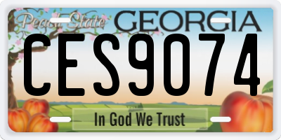 GA license plate CES9074