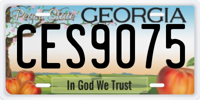 GA license plate CES9075