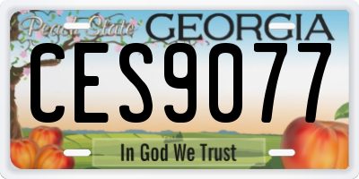 GA license plate CES9077