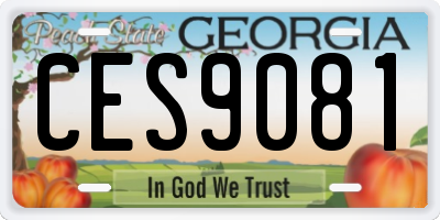 GA license plate CES9081