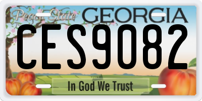 GA license plate CES9082