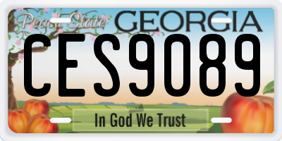 GA license plate CES9089
