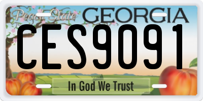 GA license plate CES9091