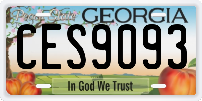 GA license plate CES9093