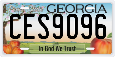 GA license plate CES9096