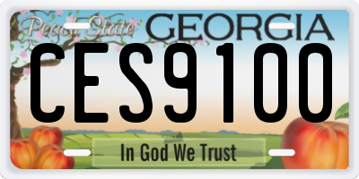 GA license plate CES9100