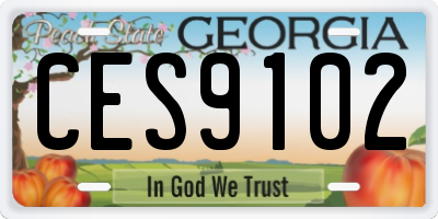 GA license plate CES9102
