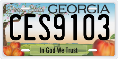 GA license plate CES9103