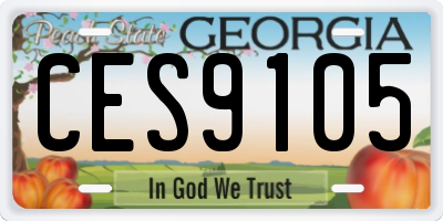 GA license plate CES9105