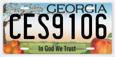 GA license plate CES9106