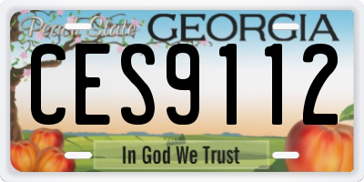 GA license plate CES9112