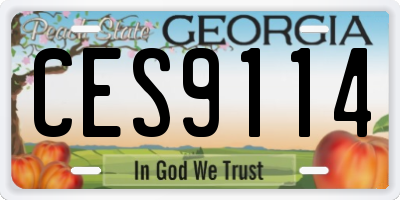 GA license plate CES9114