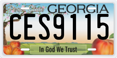 GA license plate CES9115