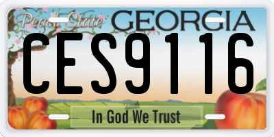 GA license plate CES9116