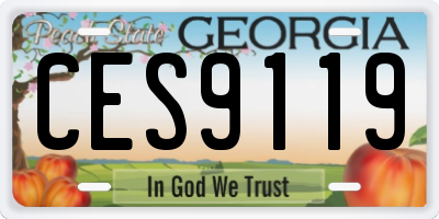 GA license plate CES9119