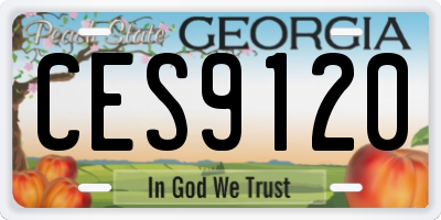 GA license plate CES9120