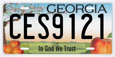 GA license plate CES9121