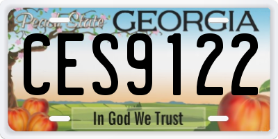 GA license plate CES9122