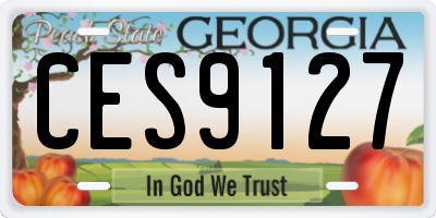 GA license plate CES9127