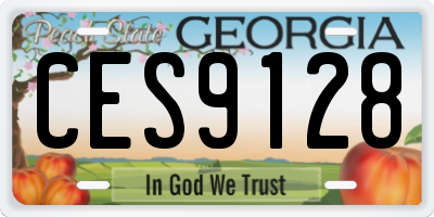 GA license plate CES9128