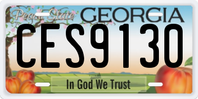 GA license plate CES9130