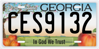 GA license plate CES9132