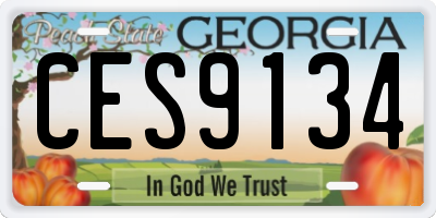 GA license plate CES9134