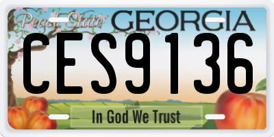 GA license plate CES9136