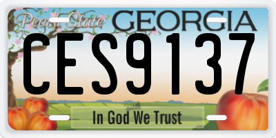GA license plate CES9137