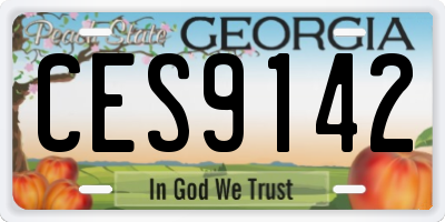 GA license plate CES9142