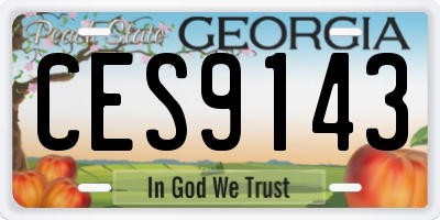 GA license plate CES9143