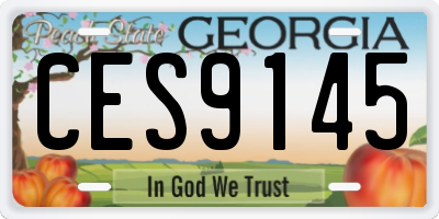GA license plate CES9145