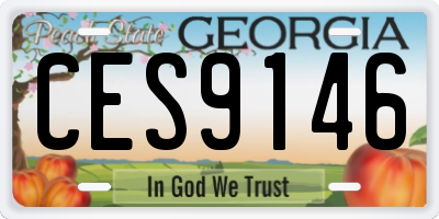 GA license plate CES9146