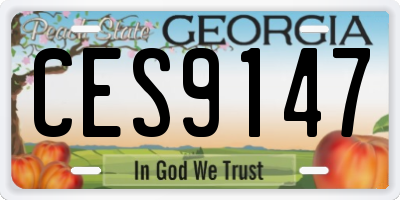 GA license plate CES9147