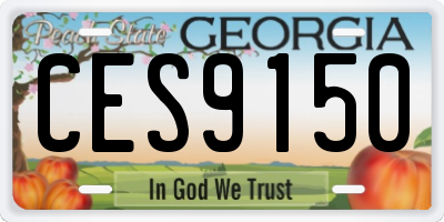 GA license plate CES9150