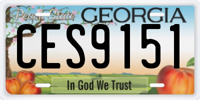 GA license plate CES9151
