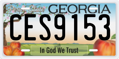 GA license plate CES9153
