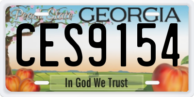 GA license plate CES9154
