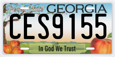 GA license plate CES9155