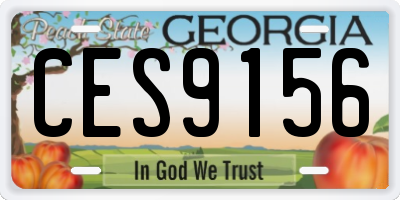 GA license plate CES9156