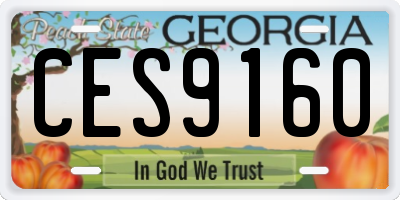 GA license plate CES9160