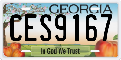 GA license plate CES9167